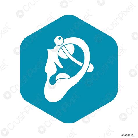 Human Ear With Piercing Icon Simple Stock Vector Crushpixel