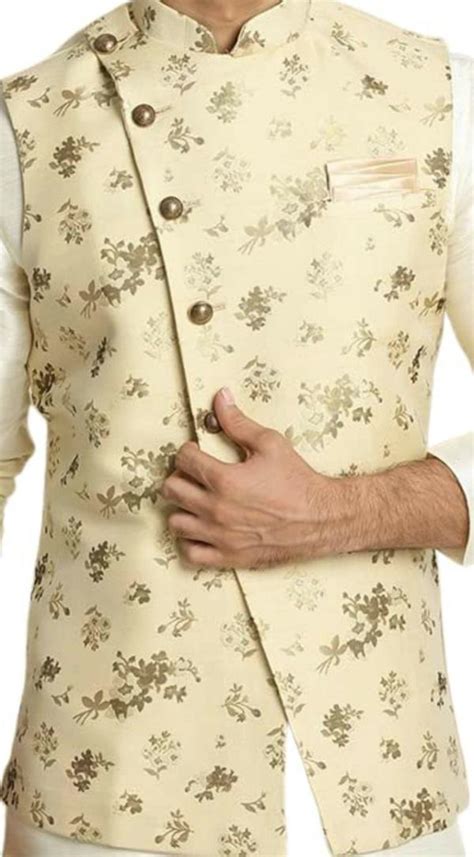 Hirvi Creation Men Solid Crepe Nehru Jacket Xl Jiomart