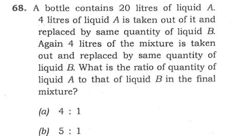 CSAT 2020 Solved Paper A Bottle Contains 20 Litres Of Liquid A 4