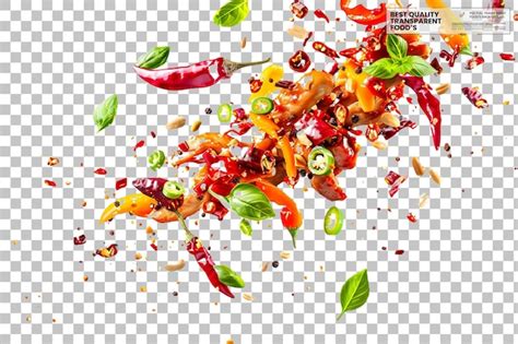 Premium Psd Colorful Spicy Chana Masala Flying In A Vibrant Spice