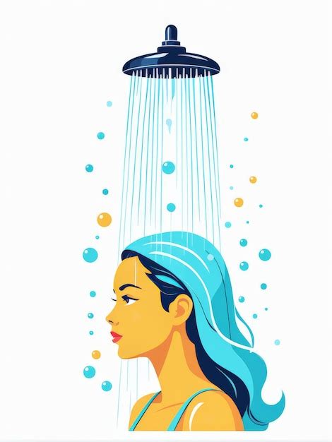 Woman Under The Shower Premium Ai Generated Vector