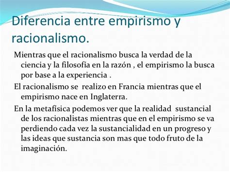 Empirismo Y Racionalismo