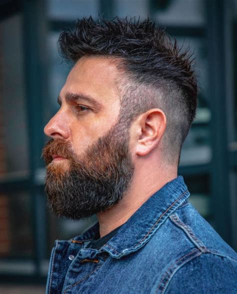 Undercut Hairstyle Men With Beard