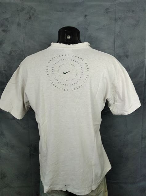 Nike T Shirt Challenge Court Vintage 90s Made In Ireland Swoosh White Tag Tennis Agassi Homme