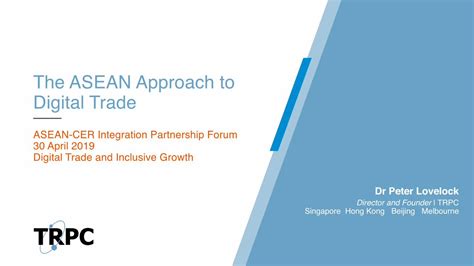 Pdf The Asean Approach To Digital Trade · The Asean Approach To E