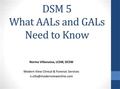 Ppt Dsm 5 What Aals And Gals Need To Know Powerpoint Presentation