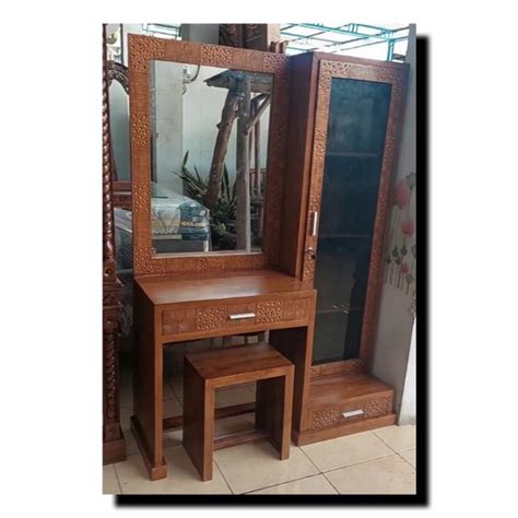 Jual MEJA RIAS MINIMALIS TOALET TOLET KAYU JATI MOTIF LEMARI Shopee