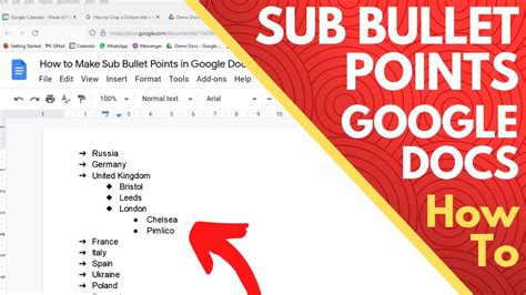 How To Make Sub Bullet Points In Google Docs YouTube