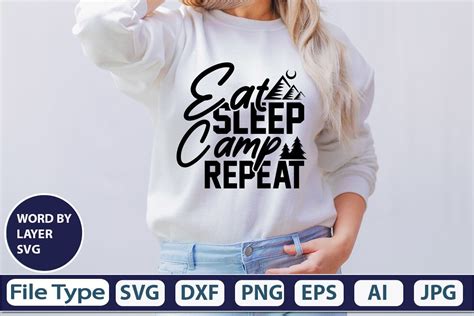 Eat Sleep Camp Repeat Svg Cut File Graphic By Graphicpicker · Creative