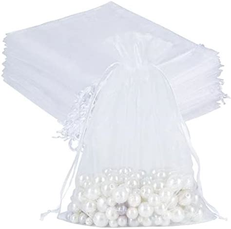 Amazon Hrx Package Pcs Sheer Organza Bags White X Inches