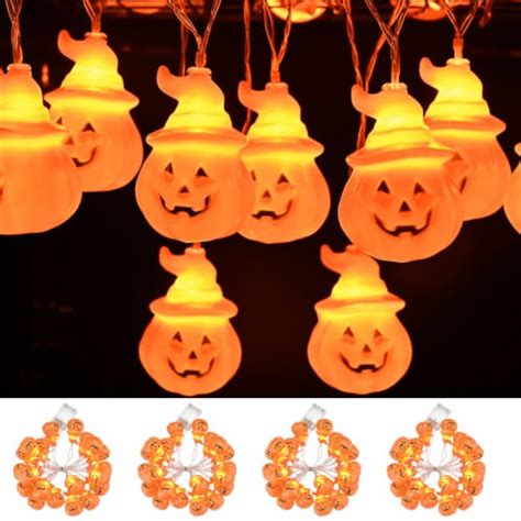 Halloween 80PC LED Pumpkin String Lights Lantern Lamp Indoor Outdoor