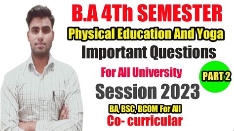 Physical Education And Yoga Th Semester Co Curricular For Ba Bsc