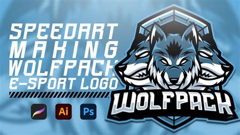 Speedart Making Wolfpack Mascot E Sport Logo Gaming With Procreate