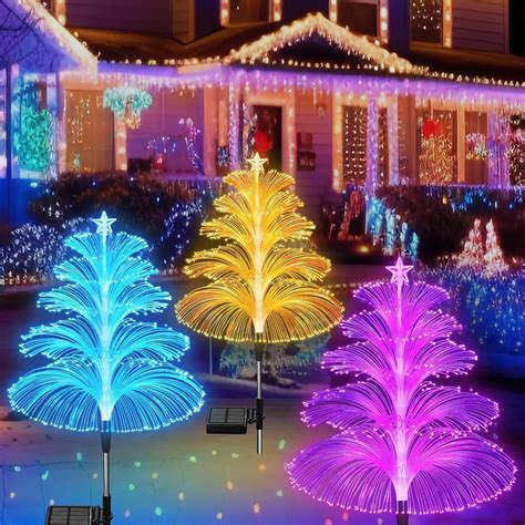 3pcs Solar Christmas Trees Lights Outdoor Waterproof Jellyfish Lights 5