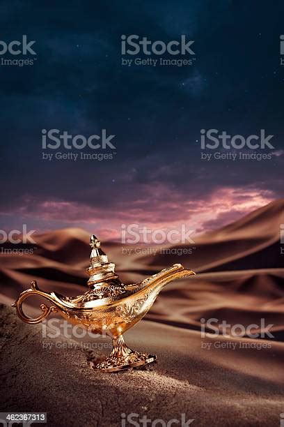 Magic Aladdins Genie Lamp On A Desert Stock Photo Download Image Now