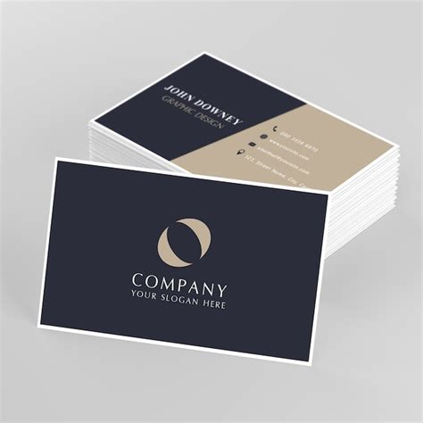 Premium Psd Elegant Business Card Mockup With Stack