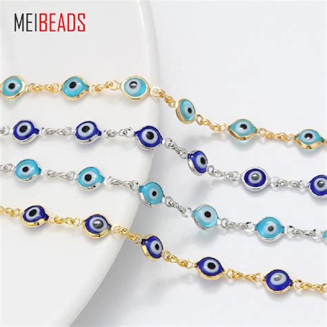 MEIBEADS Heißer Verkauf Legierung Blau Licht Blau Evil Eye Glück Auge