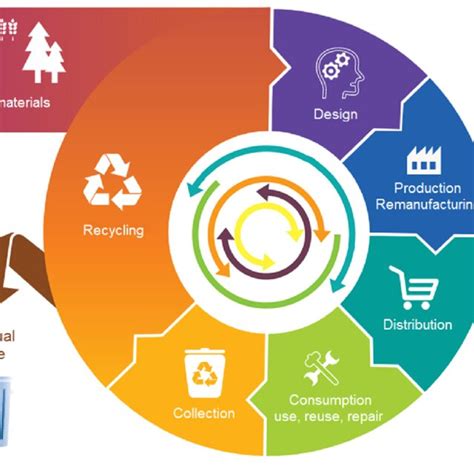 The main phases of a circular economy model (adapted from [36 ...