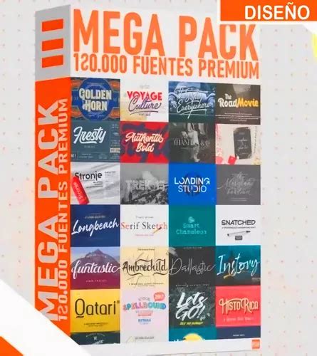 Mega Pack 120 000 Fuentes Tipográficas Para Diseño Y Edición Cuotas