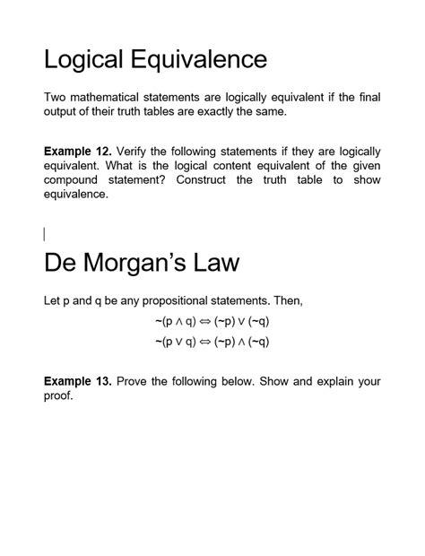 Solved The Following Are About Logical Equivalence Notion For