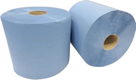 2 Rotoli Di Carta Blu A 2 Veli E 1000 Strappi Da 22 X 36 Cm