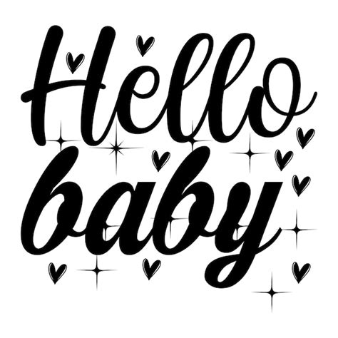 Hola Bebé Svg Vector Premium