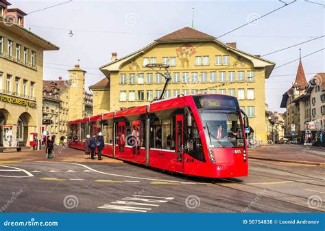 Siemens Combino Tram On Bubenbergplatz In Bern Editorial Image