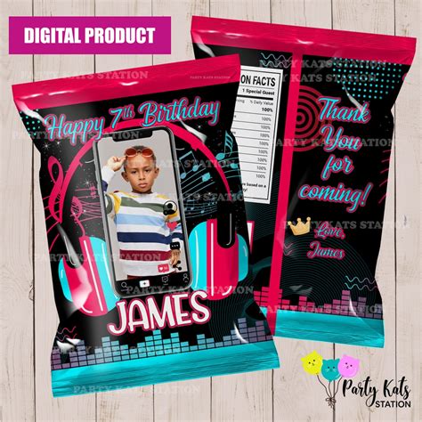 Tik Tok Chip Bag Tik Tok Birthday Party Personalized Chip Bag Custom