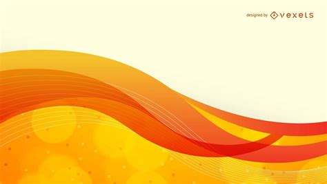 Waving Orange Curves And Bubbles Abstract Background Vector Download