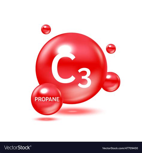 propane gas molecule models red  physical vector image