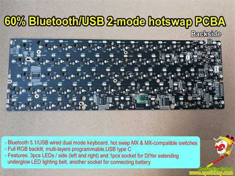 Hot Swap Bluetooth Mechanical Keyboard PCB Hot Swppable Keyboard PCB