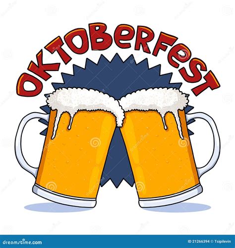 Oktoberfest Beer Mugs Illustration on White Background Editorial Stock Image - Illustration of ...