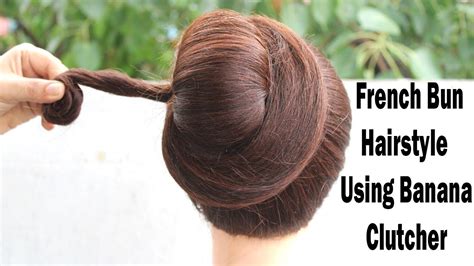 New French Bun Hairstyle Using Banana Clutcher Cute Hairstyle