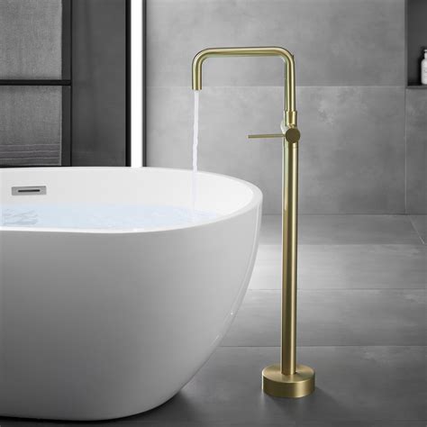 Bathroom Faucets Freestanding Floor Mount Tub Faucet Bathtub With Hand