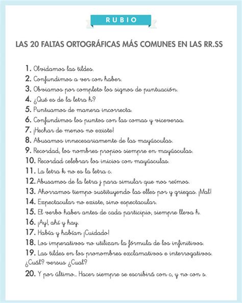 Las 20 Faltas Ortográficas Más Comunes En Las Redes Valencia Plaza