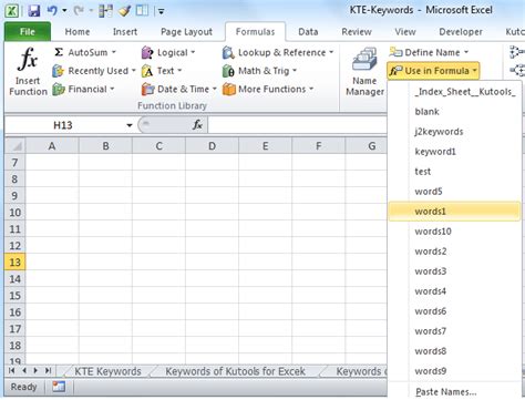 How To List Named Ranges In Excel