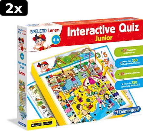 X Clementoni Spelend Leren Interactive Quiz Junior Games Bol