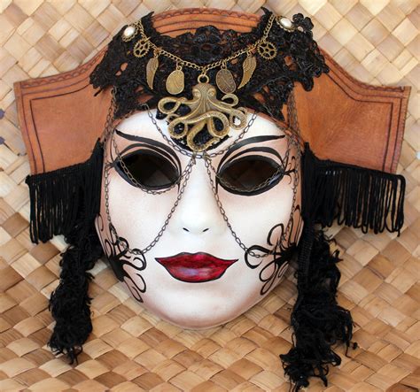 Steampunk Pirate Masquerade Mask With Leather Hat And Removable