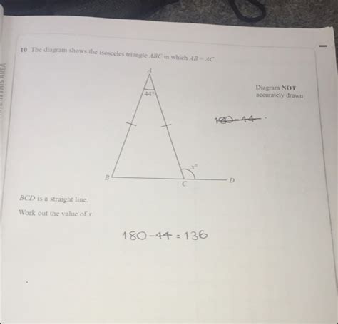 Solved The Diagram Shows The Isosceles Triangle Abc In Which Ab Ac