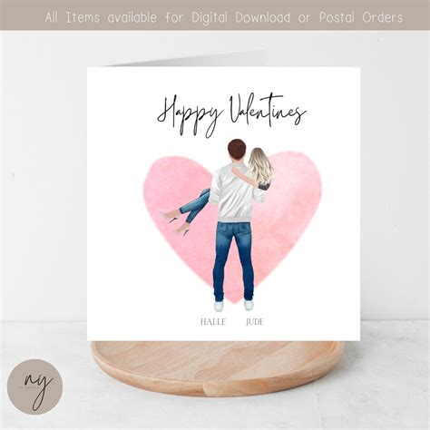 Personalised Valentines Card Couple Valentines Card Girlfriend