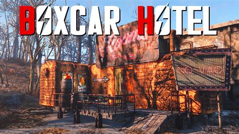 Fallout 4 Settlement Build Boxcar Hotel Youtube