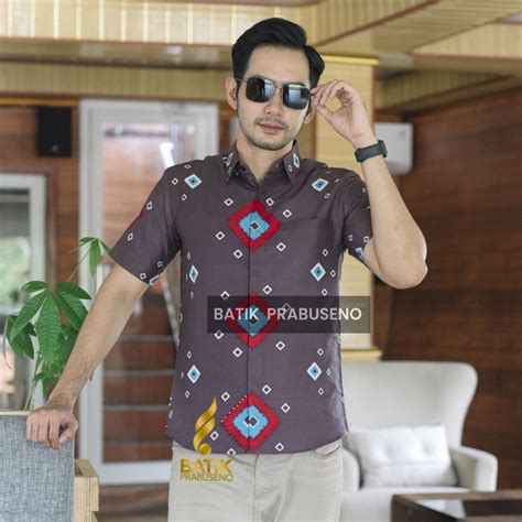 Jual Hansumriko Batik Elegan Kekinian Modern Pria Kantor Kemeja Terbaru