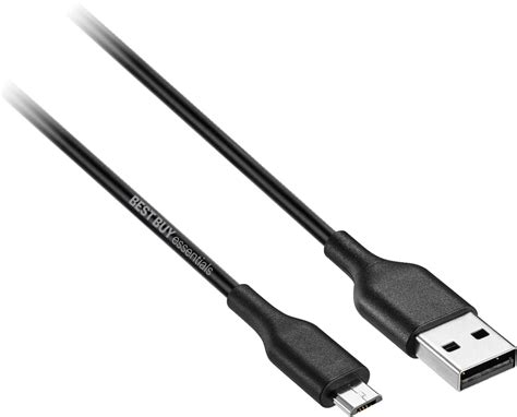 Best Buy Essentials 5 USB A To Micro USB Charge And Sync Cable Black