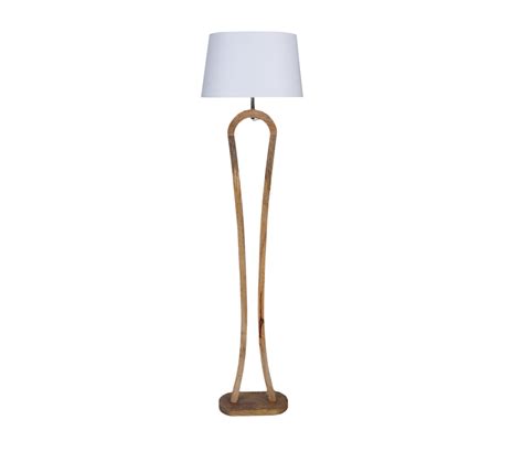 Buy Montage Club Floor Lamp With Wood Base Metal Shade White At