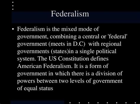 The Government And States Federalism Ppt Download