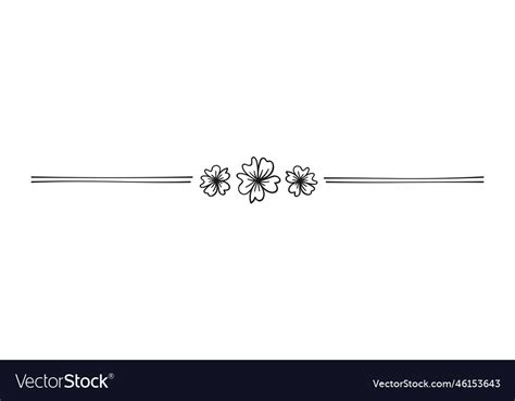 Cute floral page divider doodle simple flower Vector Image