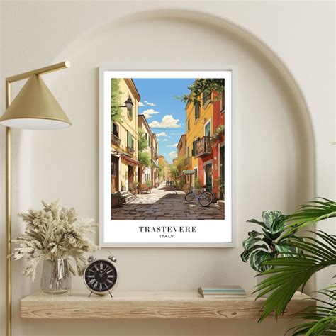 Rome Trastevere Travel Poster Print Italy Travel Poster Home Art