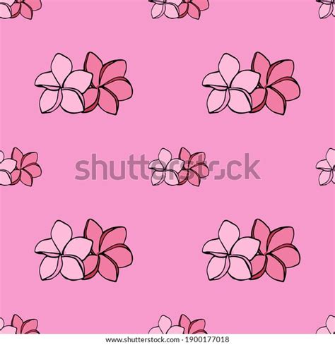 Vector Seamless Pattern Pink Flowers Wallpaper Stock Vector Royalty Free 1900177018 Shutterstock