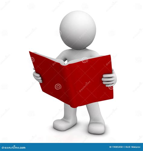 3D Character Reading Book Royalty Free Stock Photos Image 19085458