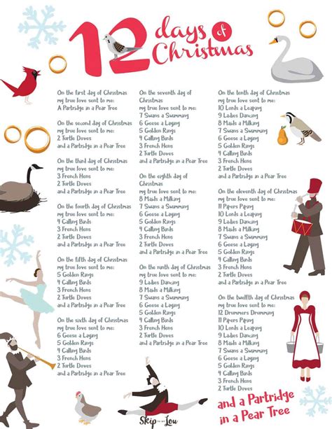 Days Of Christmas Lyrics Skip To My Lou Worksheets Library